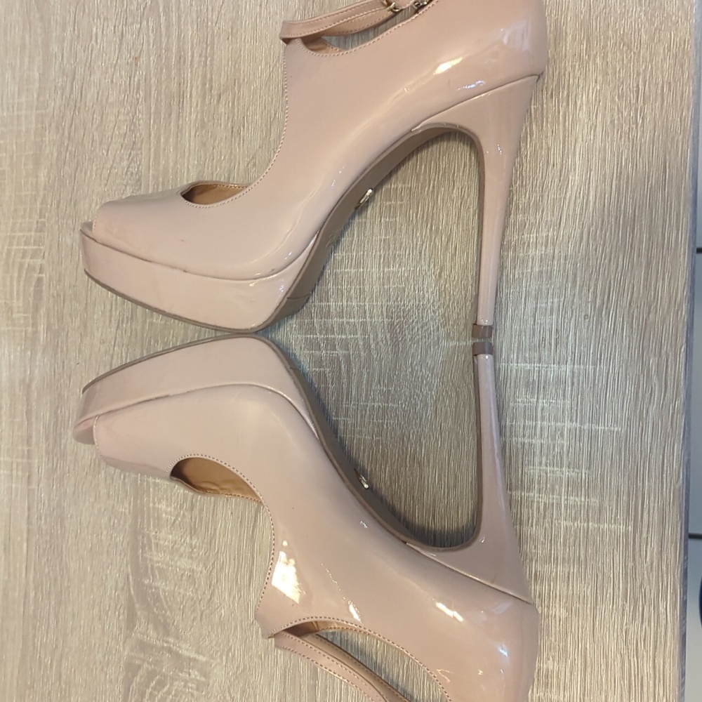 New! Thalia Sodi Elegant Nude Peep-Toe Heels Size 10 - Picture 7 of 10